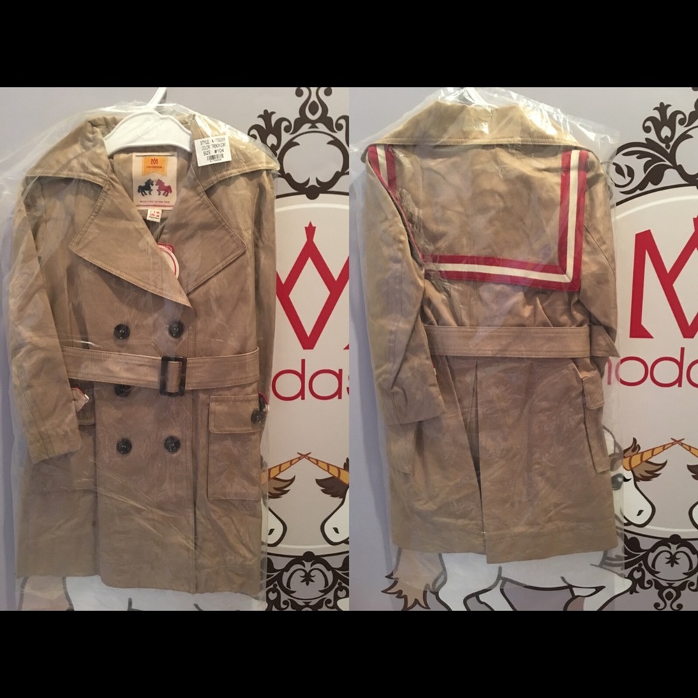 Girls Heritage Twill striped trench coat - Picture 8 of 8